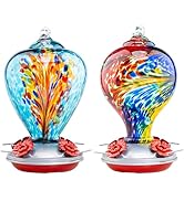 Muse Garden Gifts for Women Glass Hummingbird Feeder for Outdoors Hanging, Birthday Mother‘s Day ...