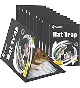 12-Pack Extra Wide Rat Traps, Heavy Duty Glue Traps for Mice &amp; Rats - Eco-Friendly Indoor Pest Co...