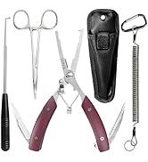 DONQL Fishing Plier, 5pcs Saltwater Resistant Fishing Tools for Split Ring, Stainless Steel Fishi...
