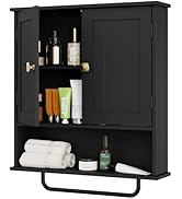 RRX Bathroom Cabinet Wall Mounted Medicine Cabinets with Towels Bar, Over The Toilet Storage Cabi...