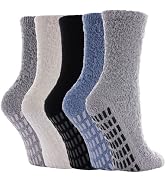 kepiibi 5 Pairs Fuzzy Socks For Women, Cozy Fluffy Soft Socks, Sleeping Slipper Hospital Sock