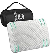 Crisonky Travel and Camping Pillow- Compressible Medium Firm Memory Foam Pillow with Carry Bag fo...