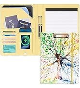 Padfolio with Clipboard 8.5x11" Business Portfolio for Women Personalized Leather Binder Portfoli...