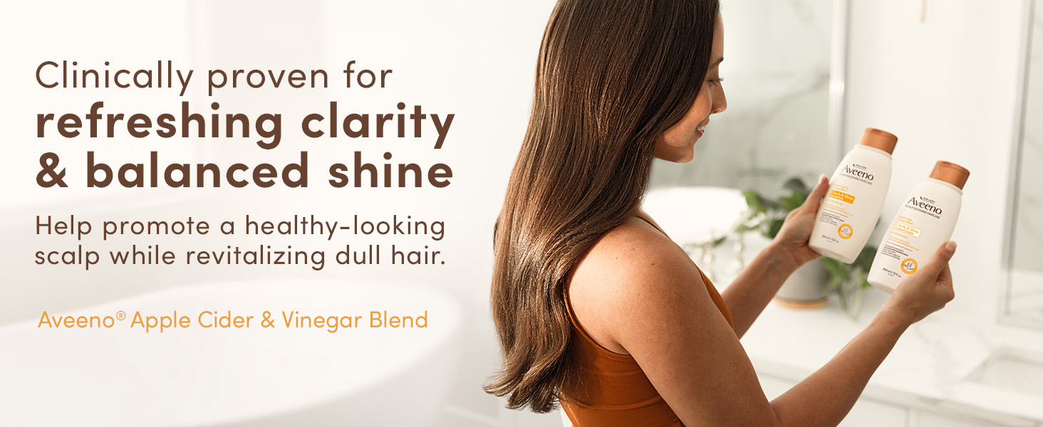 Apple Cider Vinegar shampoo &amp; hair conditioner clinically proven for refreshing &amp; balanced shine