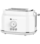 Frigidaire ETO102-WHITE, 2 Slice Toaster, Retro Style, Wide Slot for Bread, English Muffins, Croi...