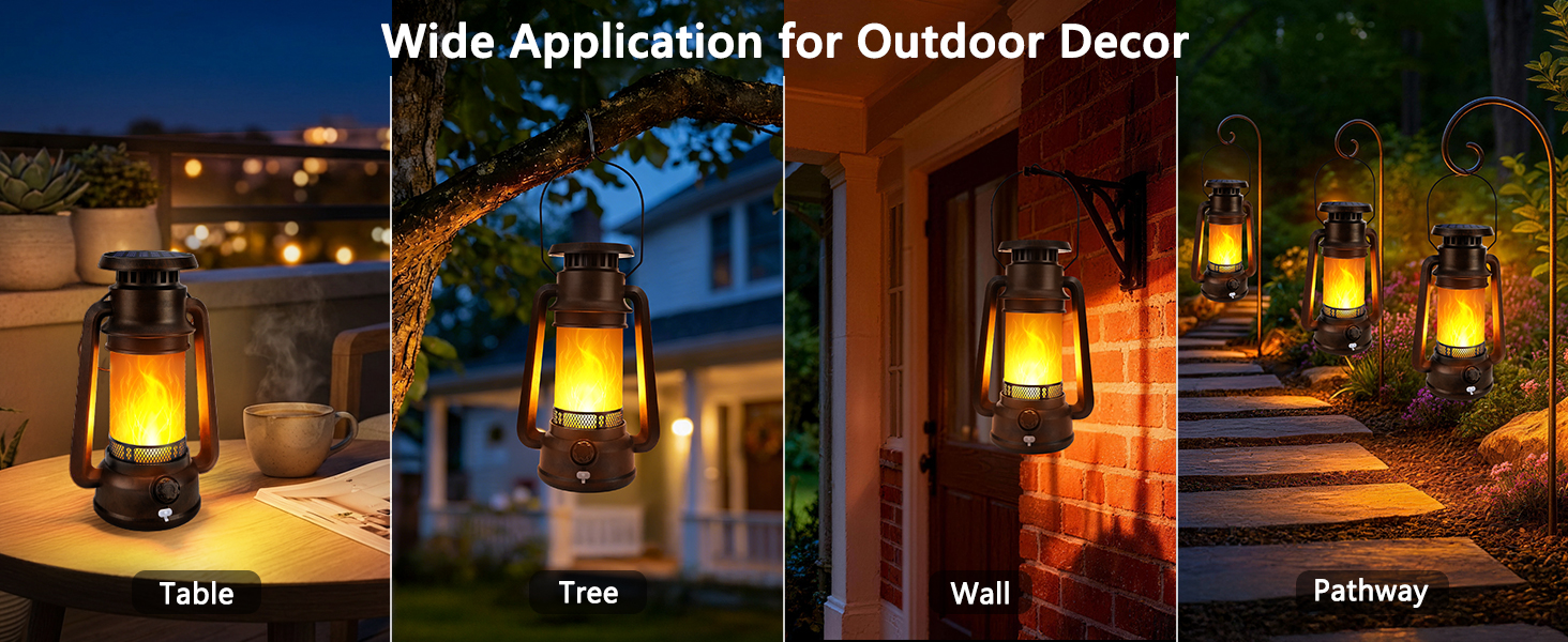 Solar &amp;amp; Battery Powered Lantern Outdoor Lights