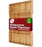 Boxiki Kitchen Wooden Spice Rack and Drawer Organizer, Silverware Utensil Tray Holder with Groove...