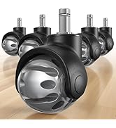 HOLKIE Office Chair Wheels Replacement 11x22mm Universal Fit 2 Inch Rubber Heavy Duty Casters for...