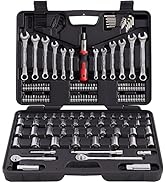 161 Piece MECHMAX Mechanic Tool Socket Set 1/2, 3/8 and 1/4 inch Drive SAE &amp; Metric Size with Too...