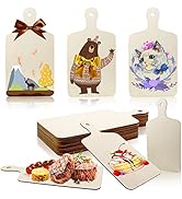 Vmiapxo 16 Pack Unfinished Wood Cutting Board Craft with Handle, Wooden Paddle Cheese Bread Board...