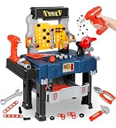 Kids Tool Set with Workbench Realistic Tool Pretend Play Toys for 3 4+Year Old Boy Toys Electric ...