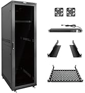 Tecmojo 42U Server Rack Network Cabinet with PDU, Cooling Fans, Rack Rails, Shelf &amp; Casters Locki...