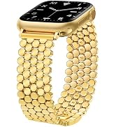 JR.DM Gold Bands Compatible with Apple Watch 38mm 40mm 41mm 42mm(S10/11) for Women Dressy Designe...