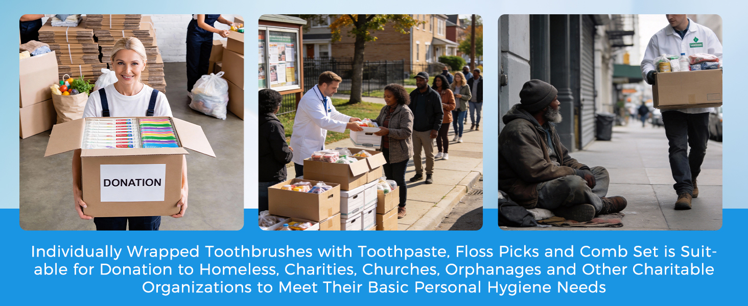 Toothbrushes with Toothpaste Dental Floss Picks and Comb