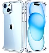 Mkeke for iPhone 15 Case Clear, [Not Yellowing] [Military-Grade Drop Protection] Clear Slim Phone...