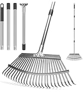 KeFanta Garden Leaf Rakes, Rake for Leaves Heavy Duty 25 Metal Tines 18.5