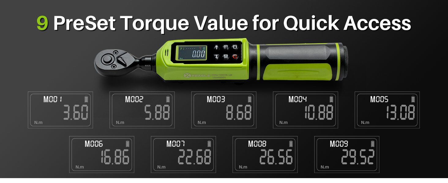 9 Preset Torque Value of the Digital Torque Wrench
