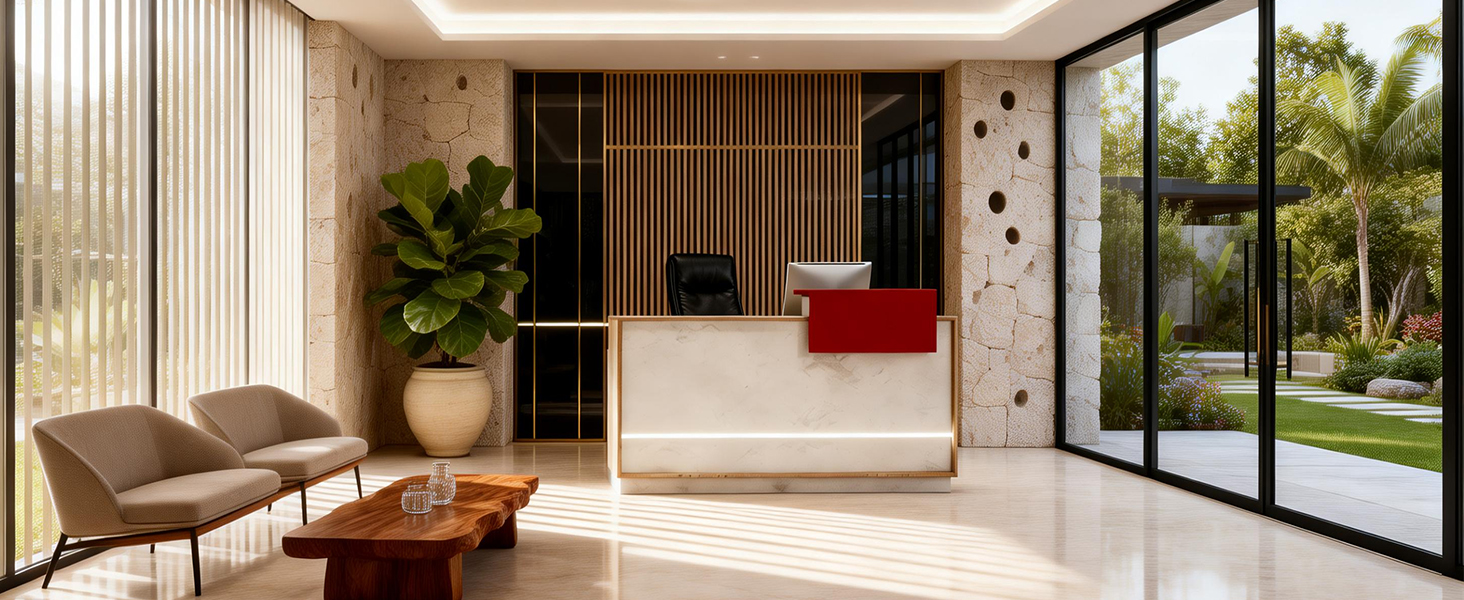 Modern Reception Desk with Counter