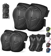 Banzk Kids/Youth Knee Pads and Elbow Pads Set with Wrist Guard 3 in 1 Kids Protective Gear Set fo...