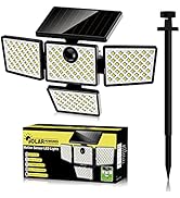 KASONIC Solar Motion Sensor Lights, LED Security Lights with 4 Heads, IP65 Waterproof Wall Lights...