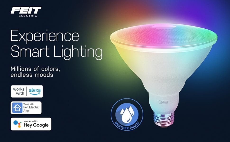 Feit Electric PA38 Smart Bulb lets you light smarter with millions of colors for endless moods.