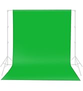 Hemmotop Green Screen Backdrop, 5 x 6.5 ft Photography Chroma Key Greenscreen Background Sheet fo...