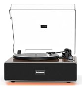 Udreamer Vinyl Record Player with Bluetooth Input, All-in-One Turntable with Built-in Speakers, A...