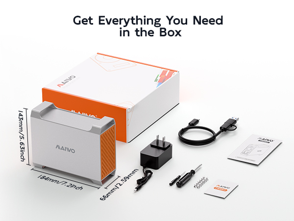Dual Bay RAID Enclosure for SATA 2.5''/ 3.5'' HDD/SSD