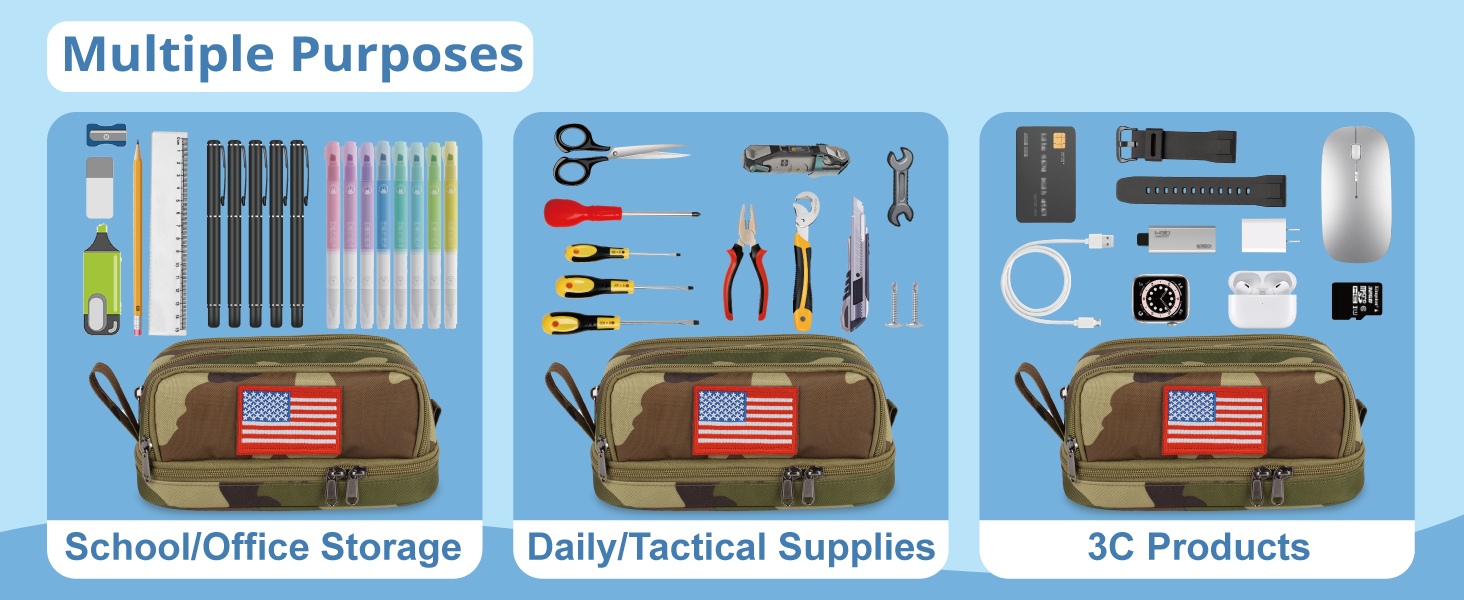 Large Capacity Pencil Case for Boys,Tool Bag for Middle School College Office Organizer for Kids