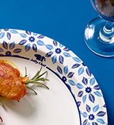 JOLLY CHEF10 inch 140 Pack Disposable Paper Plates,Soak Proof, Cut Proof, Microwave Safe Heavy Du...