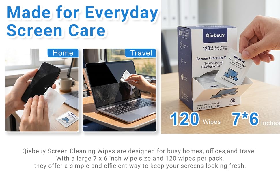 With a large 7 × 6 inch wipe size and 120 wipes per pack.