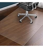 Clear Chair Mat for Hardwood Floor: 48" x 36" Plastic Office Chair Mats for Hard Wood and Tile Fl...