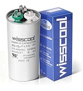WISSCOOL AC Capacitor 45+5 UF 45/5 MFD ±5% 370V/440VAC CBB65 UL Certified Dual Run Circular Start...