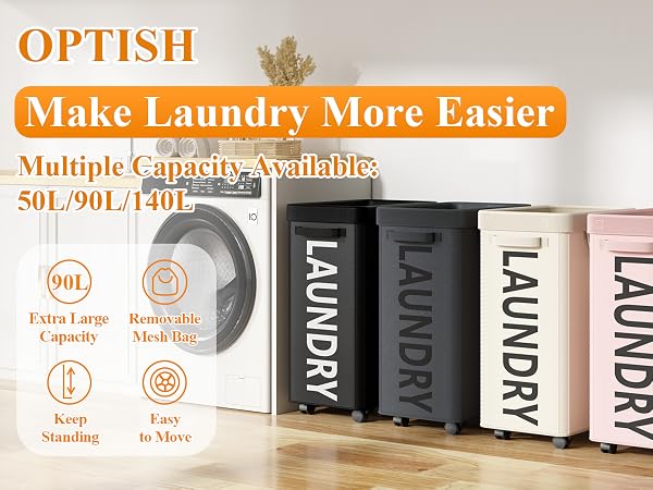 Laundry Basket with Wheels