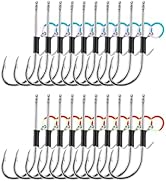 UCEC Live Shrimp Hooks Fishing Hooks Saltwater Freshwater Shrimp Walker Hook, High Carbon Steel H...