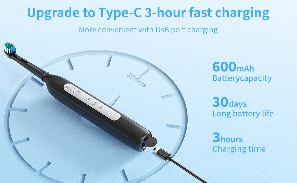 Upgrade to Type-C 3-hour fast charging