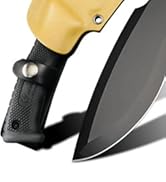 HX Outdoors 14 Inch Bush Machete Kukri Knife, Premium D2 Steel Full Tang Gardening Machete Knife ...