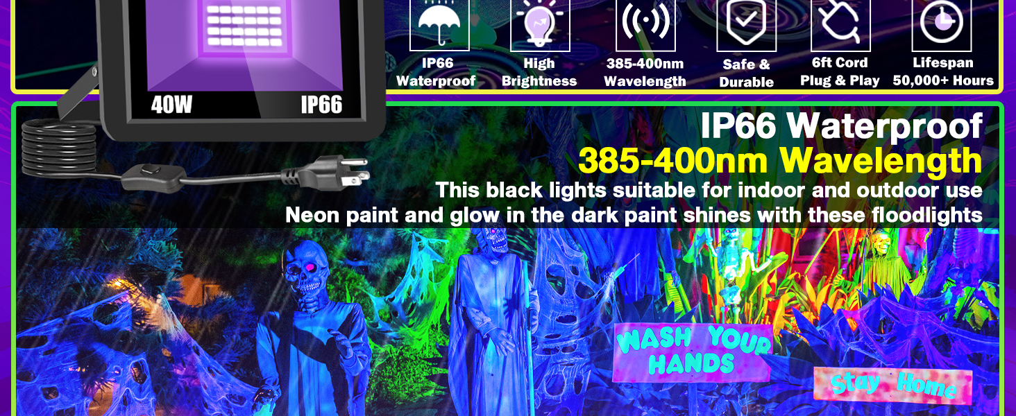 40W Black Light Floodlight