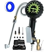 AZUNO Heavy Duty Tire Pressure Gauge, Tire Inflator Gauge 230PSI Air Chuck Air Compressor Attachm...
