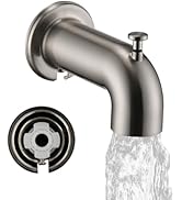 LOCALAND Slip-On Extra Long Tub Spout with Diverter, 1/2 Inch Slip Fit Connection,Brushed Nickel