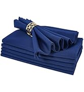 Cloth Napkins Set of 6 Washable Dinner Napkins Square 18X18 Inch Navy Blue Reusable Table Napkin ...
