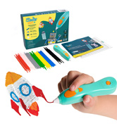 Start+ 3D Printing Pen Set. Start+ pen is shown making a rocket.