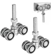 BiJun 4 Wheel Trolley Assembly Roller, Silent Trolley Roller Steel with M12 Bolt for Use with 1-5...