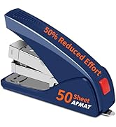 AFMAT Effortless Stapler for Desk, 50 Sheet Capacity, Low Force, Built-in Staple Remover, One Fin...