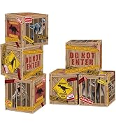 CINSOEN 6 Pcs Dinosaur Party Decorations 12x12x12 Inches Dinosaur Theme Boxes Table Centerpieces ...