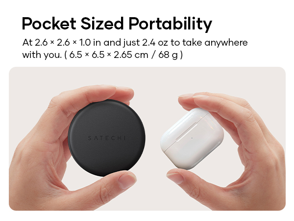 Satechi OntheGo 7-in-1 USB-C Hub, Compact Magnetic Multiport Adapter, Coiled Cable