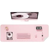 Niniubye Desk Pad, 48" x 17" PU Leather Non-Slip Desk Mat Large Mouse Pad for Desktop, Waterproof...