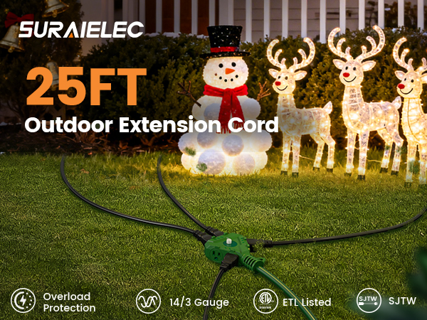 weatherproof extension cord 16/3 sjtw grounded 3 prong