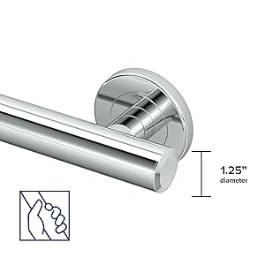 safety grab bar chrome finish