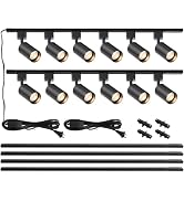 Hiiglxii Plug in Track Lighting with Power Cord, 12-Light LED Track Lighting Kit with Rail, Moder...